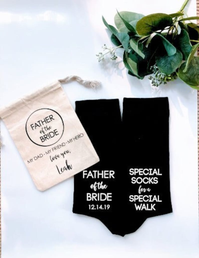 Father of the bride gift, father of the bride socks, special socks for a special walk, dad of the bride, father of the bride, dad socks. image 1