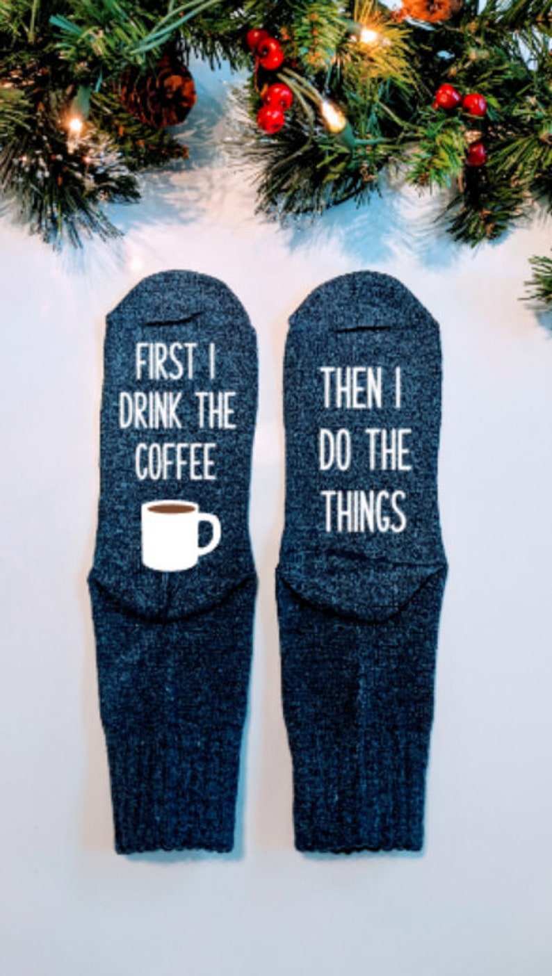 gifts for her, women's gifts, coffee gift, coffee lover gifts, mom gifts, her, women's clothing, socks, gifts for her, COFFEE image 1