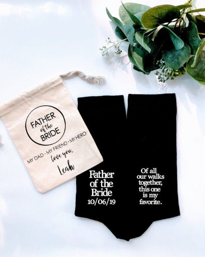 Father of the Bride Gift, personalized socks, of all our walks this is my fav, special socks for a special walk, brides father gift. image 3