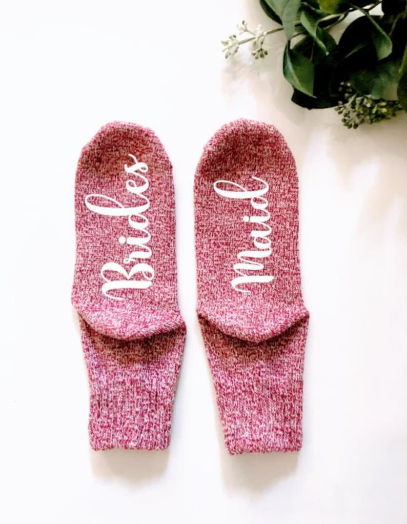 bride and bridesmaid socks