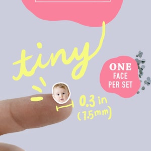 144 Tiny small photo face stickers Cutout Custom BUJO Planner Scheduler Journal Personalized Stickers Matte Clear gloss Removable Matte