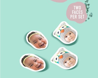 Two Faces Custom photo stickers Cutout Personalized stickers Waterproof Name Stickers Stocking stuffer Gift on a Budget Journal Scheduler
