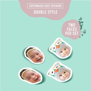 Two Faces Custom photo stickers Cutout Personalized stickers Waterproof Name Stickers Stocking stuffer Gift on a Budget Journal Scheduler