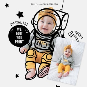 Regalo per la festa della mamma stampabile, Regalo fotografico per bambini Doodle, Arte murale, Disegno digitale, Personalizzato, Pietra miliare, Personalizzato, Nursery, Annuncio di nascita