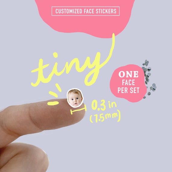 144 Tiny small photo face stickers Cutout Custom BUJO Planner Scheduler Journal Personalized Stickers Matte Clear gloss Removable Matte