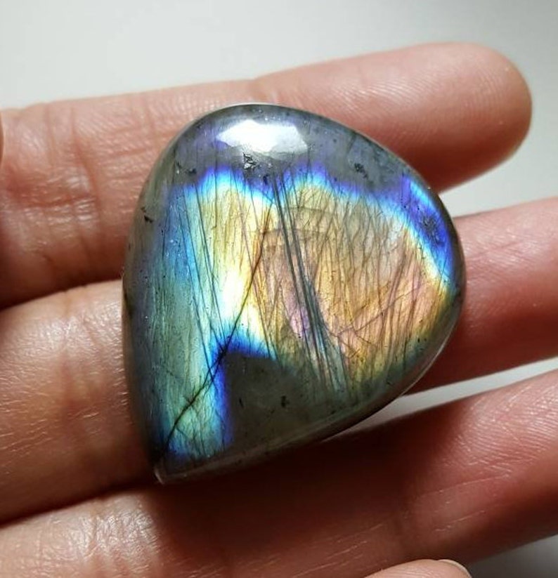 Faceted Heart Shape Briolett Focal Drilled Amazing Strong Flashy Fire Huge Size 30 mm DRILLED So Gorgeous Nice Quality LABRADORITE