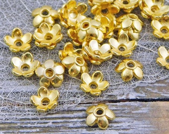 2pc gold Spacer bead cap 15mm flower spacer beads for jewelry making