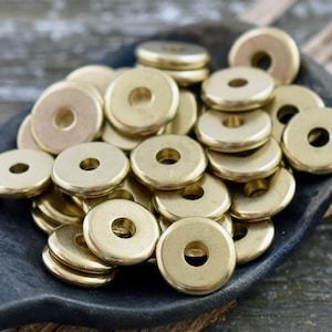 Metal Beads - Metal Spacers - Spacer Beads - Brass Spacers - Heishi Spacers - Washer Spacer - 8mm Spacers - 8x2mm - 100pcs - (B325)