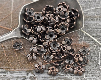 Bead Caps - Flower Bead Caps - 6mm Bead Caps - Metal Bead Caps - Metal Beads - Bead Findings - Choose Your Qty