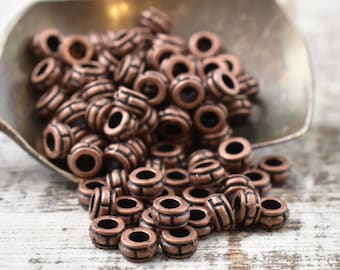 Metal Beads - Copper Spacer Beads - Antique Copper Spacers - Metal Spacers - 4mm Spacer Beads - 4x2mm - 500pcs - (5248)