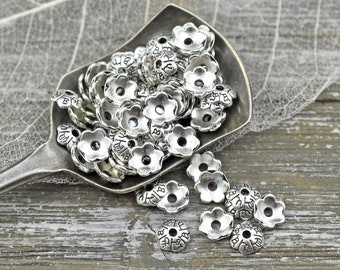 Bead Caps - 6mm Bead Cap - Silver Bead Cap - Metal Bead Caps - Metal Beads - Bead Findings - 250pcs (A202)