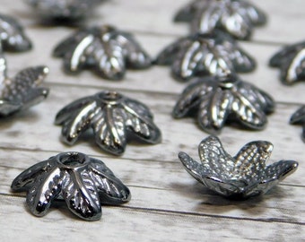 20C 25 Gun Metal Black Bead Caps 13 x 11 x 11mm Jewelry Findings