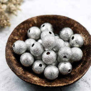 Stardust Beads - Metal Beads - Silver Beads - Spacer Beads - Round Beads - Ball Beads - Brass Beads - Choose Your Own Size