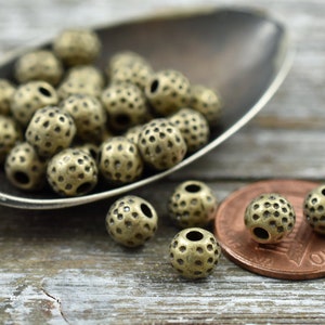 Metal Beads - Metal Spacers - Bronze Beads - Bronze Spacers - Spacer Beads - Antique Bronze - 6mm - 50pcs - (1416)