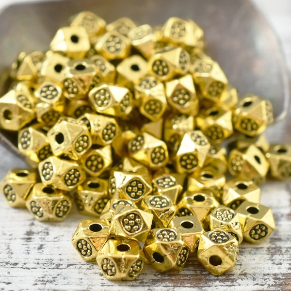 4mm Spacers - Metal Beads - Spacer Beads - Metal Spacer Bead - Gold Spacer Beads - Antique Gold Beads - 100pcs (B382)