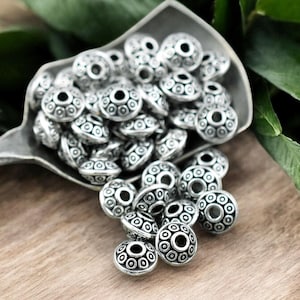 Metal Spacers - Metal Beads - Silver Beads - Silver Spacers - Antique Silver - Silver Rondelle - 4x7mm - 100pcs - (5953)