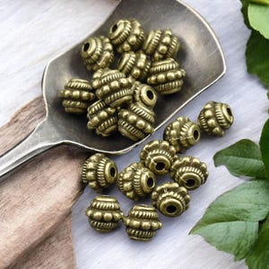 Metal Beads - Barrel Beads - Antique Bronze - Bronze Beads - Bronze Spacers - Spacer Beads - Metal Spacer Bead - 30pcs - 7x5mm - (1639)