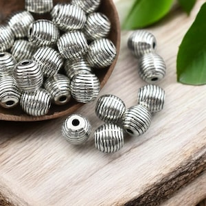 Metal Beads - 6mm Spacer Bead - Silver Spacers - Spacer Beads - Metal Spacers - 50pcs - (3396)