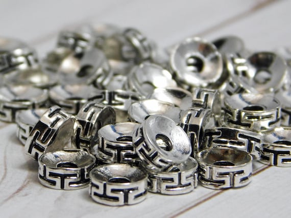 Rondelle Spacer Beads Metal Beads Antique Silver Silver 