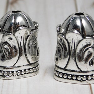 Tassel Caps - Bead Caps - Silver Tassel Cap - Large Bead Caps - Metal Tassel Cap - 24x17mm - 2pcs - (1061)