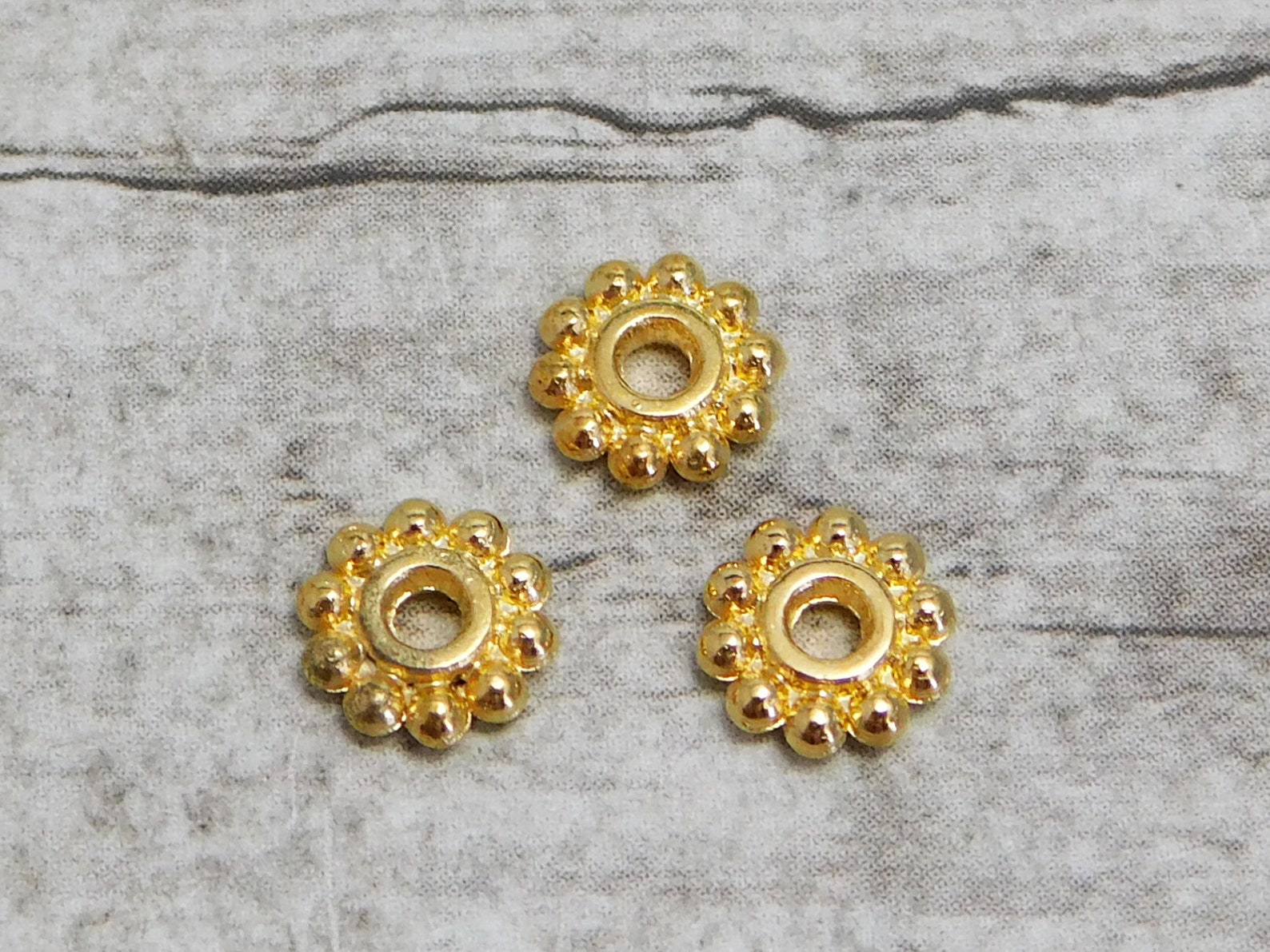 Metal Beads Daisy Spacers Gold Daisy Spacers Heishi Etsy