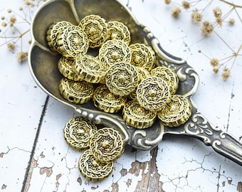 Metal Beads - Antique Gold - Gold Beads - Gold Spacers - Spacer Beads - Bead Findings - 50pcs - 10mm - (B817)