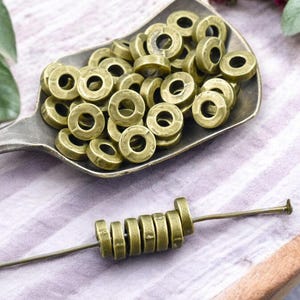 Bronze Spacer Beads - Antique Bronze Spacers - Metal Spacers - Metal Beads - Spacer Beads - 100pcs - 6x2mm - (5508)