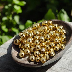 Long Lasting Gold Spacers - Spacer Beads - Round Spacer Beads - Gold Spacer Beads - Choose Your Size