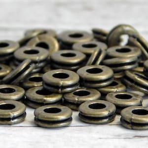 Metal Beads - Bronze Spacer Beads - Antique Bronze Spacers - Metal Spacers - Spacer Beads - 100pcs - 6x2mm - (2118)