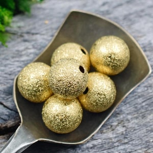 Stardust Beads - Metal Beads - Gold Beads - Spacer Beads - Round Beads - Ball Beads - Brass Beads - Choose Your Size