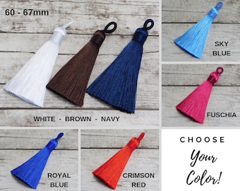 Silky Tassels - Mala Tassel - Necklace Tassel - Long Tassels - Jewelry Tassels - 60 - 67mm