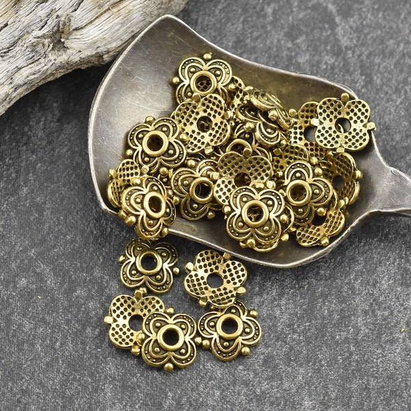 Gold Bead Caps - 8mm Bead Caps - Metal Bead Caps - Metal Beads - Gold Beads - Bead Findings - 100pc -  (B949)