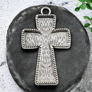 Metal Pendant - Cross Pendant - DIY Resin Jewelry - Open Bezel Pendant - 70x43mm - 2pcs Silver (1019)