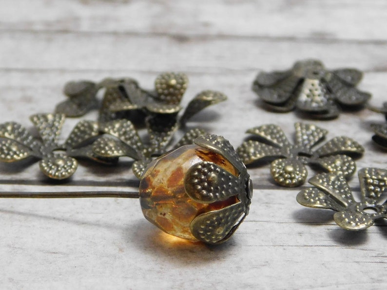Bendable Bead Caps Filigree Bead Cap Flower Bead Caps Etsy