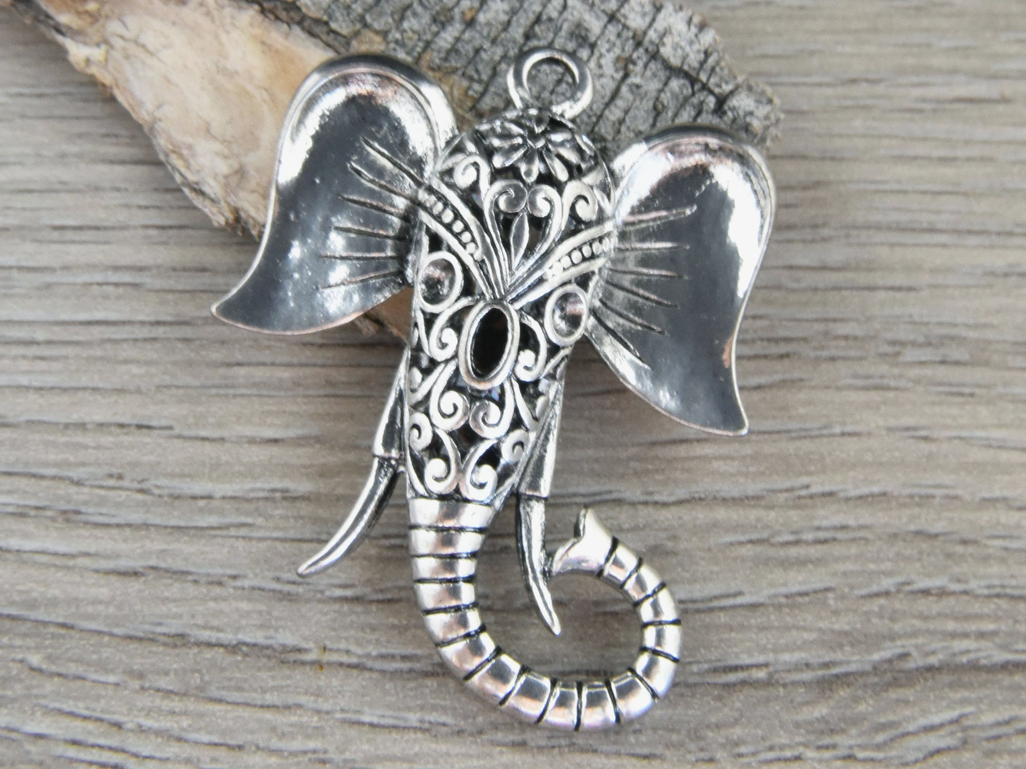Elephant Pendant - Boho Pendants - Elephant Head - Elephant Face - Si…