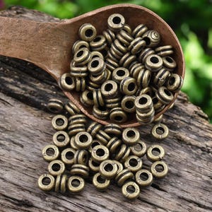 Metal Beads - Bronze Spacer Beads - Antique Bronze Spacers - Metal Spacers - Spacer Beads - 200pcs - 6x3mm - (2386)