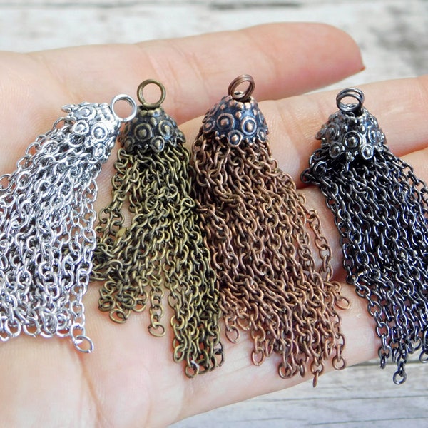 Chain Tassel - Ready Made Tassel - Tassel Chain - Necklace Tassel - Bead Findings - Metal Findings - Tassel Pendant - 69mm