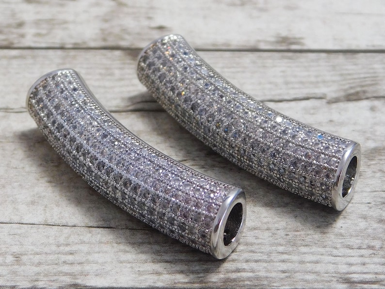 Curved Tube Bracelet Tube Zircon Beads Rhinestone Beads Etsy