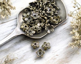 Bronze Bead Caps - Flower Bead Caps - 6mm Bead Caps - Metal Bead Caps - Metal Beads - Bead Findings - 300pcs - (A294)
