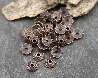 Copper Bead Caps - 8mm Bead Caps - Metal Bead Caps - Metal Beads - Copper Spacers - Spacer Beads - 100pcs - (B771)