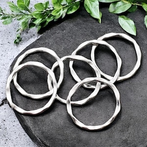 Twisted Jump Rings - Silver Jump Rings - Closed Jump Rings - 22mm - Unsoldered - 50pcs - (A448)