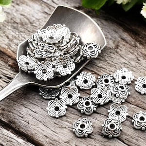 Bead Caps - End Caps - 8mm Bead Caps - Silver Spacer Beads - Metal Bead Caps - Silver Caps - 250pcs - (2951)
