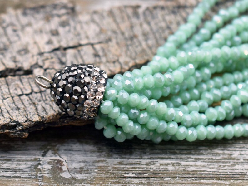 Ready Made Tassel Tassel Pendant 2679 Necklace Tassel 76mm Rhinestone Tassel Beaded Tassel