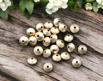 Rondelle Spacer Beads - Metal Beads - Gold Beads - Gold Spacers - Spacer Beads - 25pcs - 7x5mm - (2975)