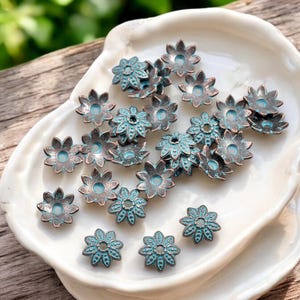 Patina Bead Caps - Copper Bead Caps - 8mm Bead Caps - Metal Bead Caps - Metal Beads - Copper Spacers - Spacer Beads - 200pcs - (A668)