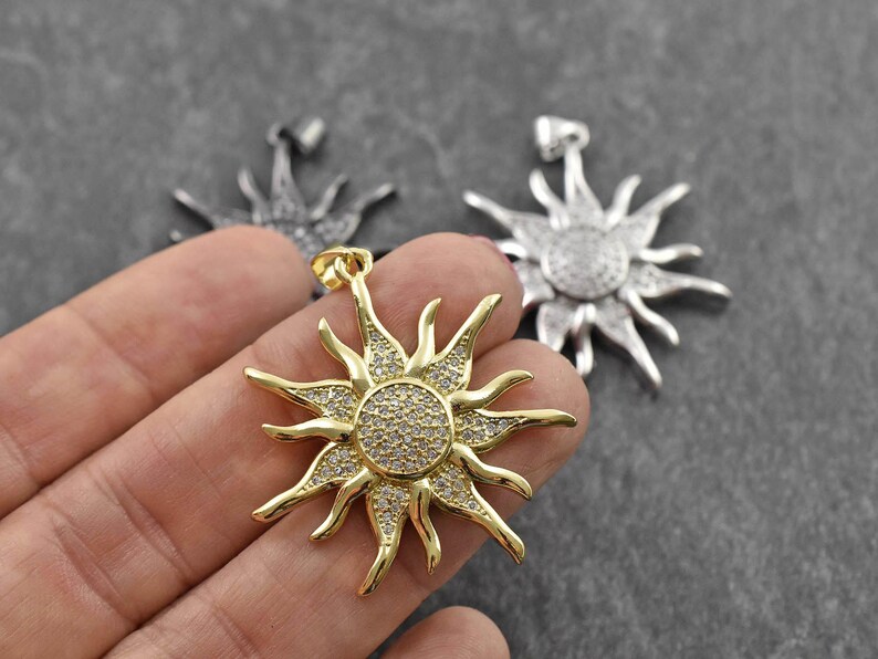 CZ Pendant - Rhinestone Pendant - Sunray Pendant - Metal Pendants ...