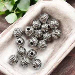 Metal Beads - Spacer Beads - Antique Silver Beads - Silver Spacers - Metal Spacers - 9x10mm - Choose Your Qty