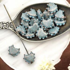 Metal Beads - Copper Beads - Heart Beads - Metal Heart Bead - Patina Beads - 10x8mm - 50pcs - (3287)