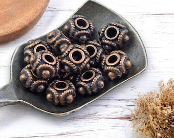 Metal Spacer Beads - Antique Copper Beads - Metal Beads - Rondelle Spacer Beads - Lead Free Beads - 50pcs - (892)