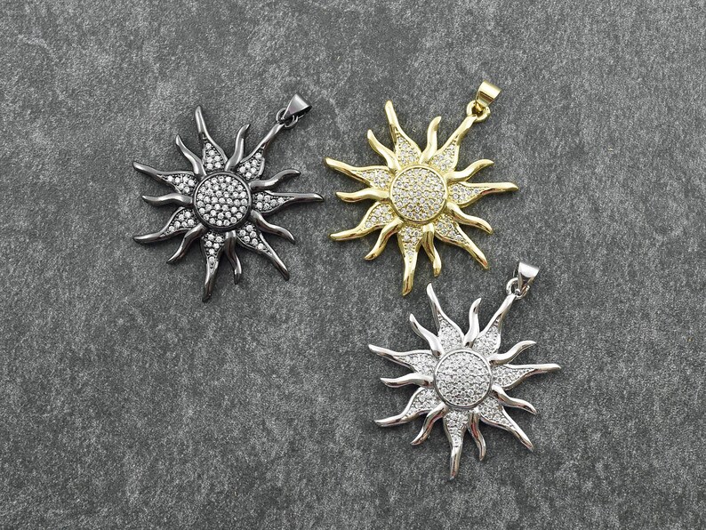 CZ Pendant - Rhinestone Pendant - Sunray Pendant - Metal Pendants ...